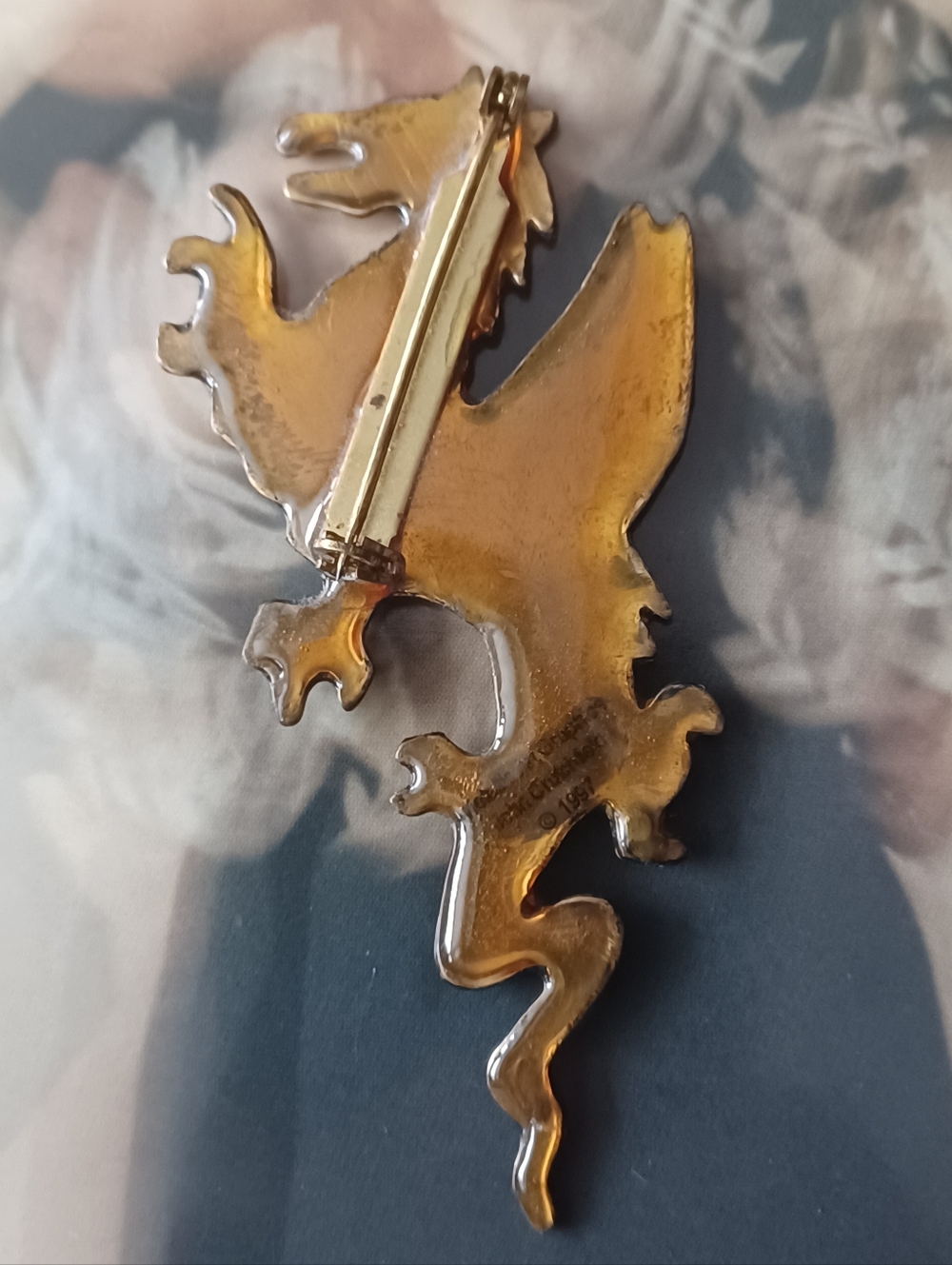 Vintage 1997 John Crutchfield Metallic Arts Dragon Brooch 🐲 - Picture 6 of 8